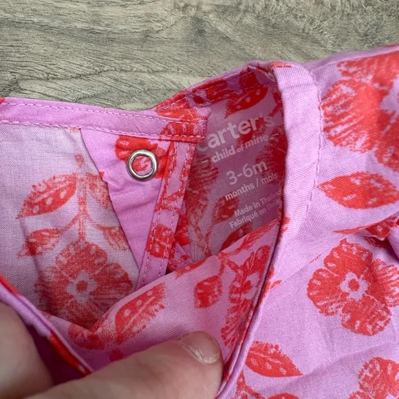 Carter’s 3PC Floral Set 3-6M Pink Summer Outfit NWT 🌸 - Picture 2 of 2